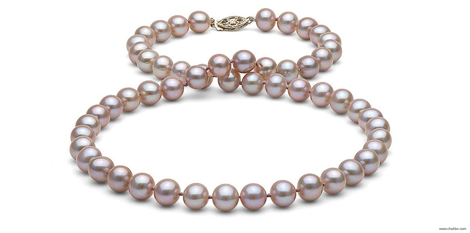 FR0708L-Lavender Freshwater Pearl Necklace: 7.0-8.0mm