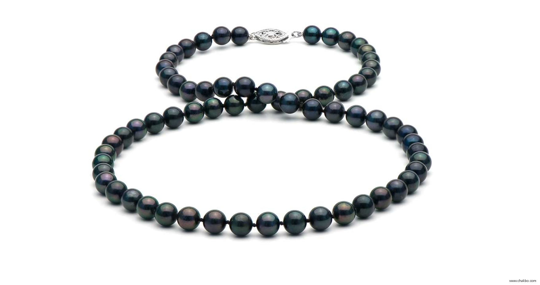 FR0665B-Black Freshwater Pearl Necklace: 6.0-6.5mm