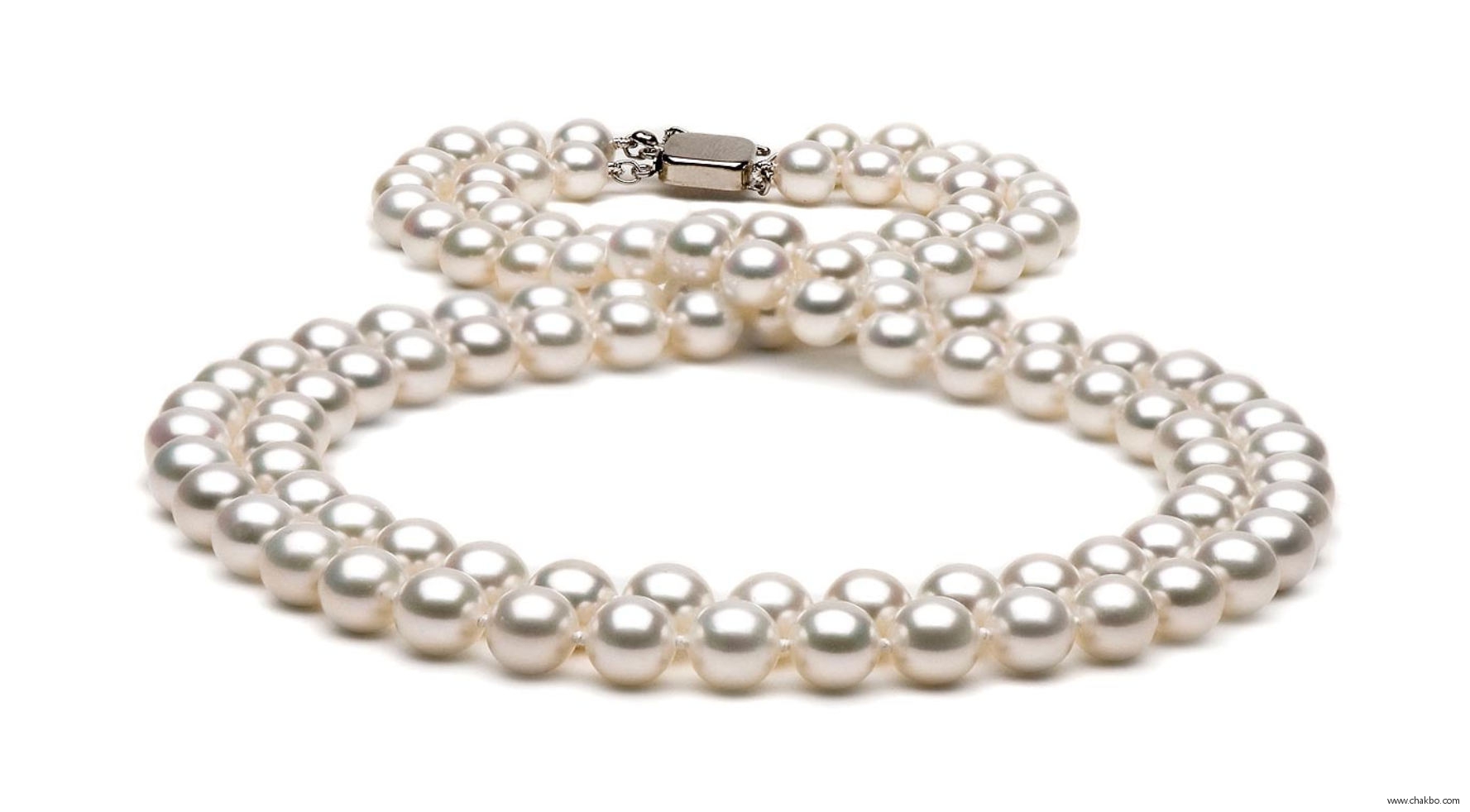 FR0708W2S-Double Strand Freshwater Pearl Necklace: 7.0-8.0mm