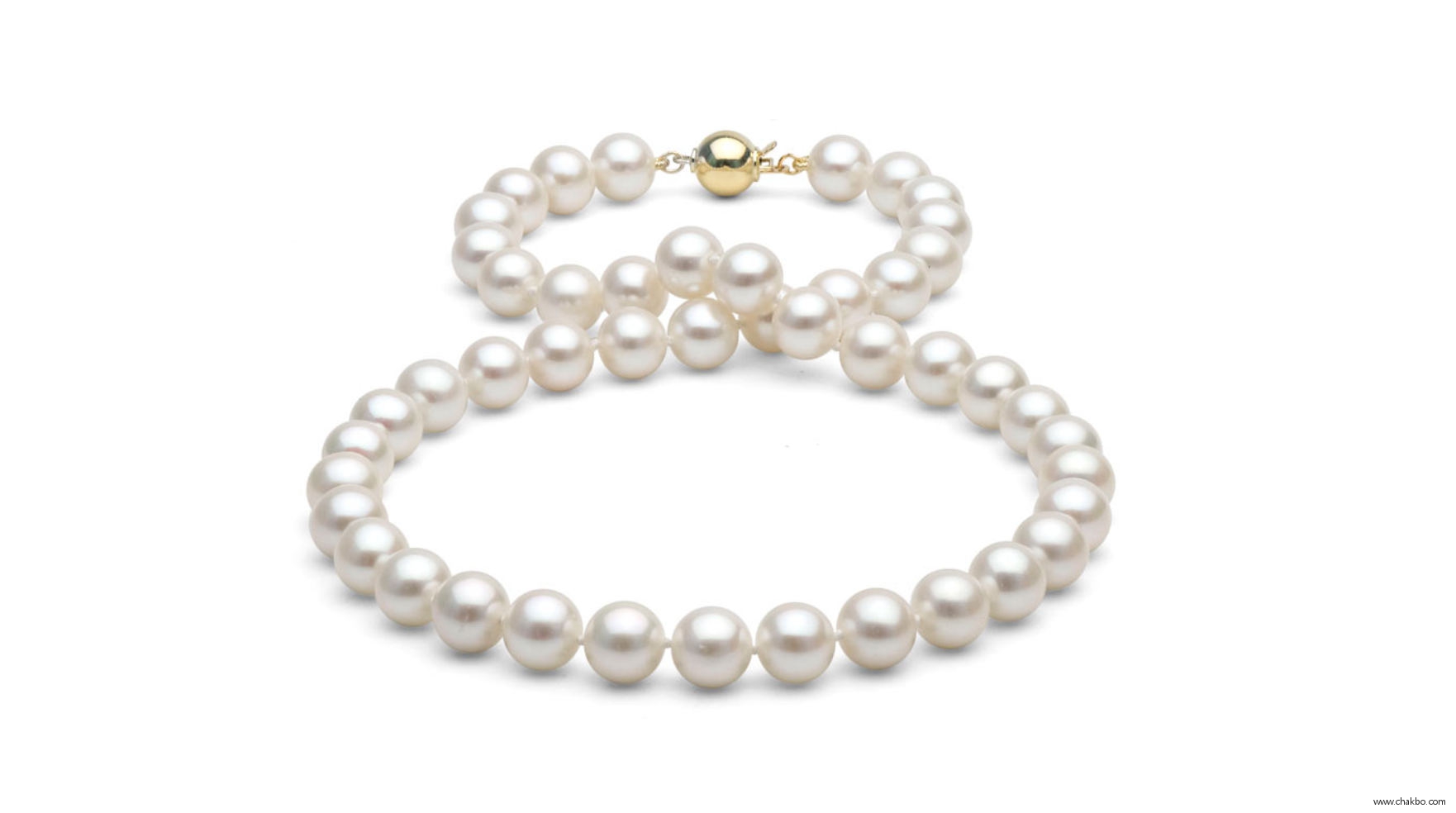 FR0809W-White Freshwater Pearl Necklace: 8.0-9.0mm